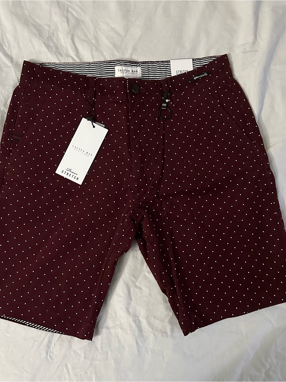 Cactus Man Burgundy Microdot Flat Front Men’s Shorts